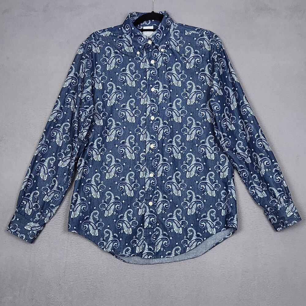BROOKS BROTHERS Shirt Mens Medium Paisley Regent Button Down Long Sleeve
